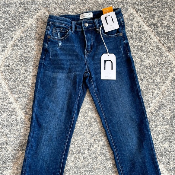 NWT Nature Denim Fringe Mid-Rise Dark Wash Jeans - Size 1/24 - Picture 2 of 5